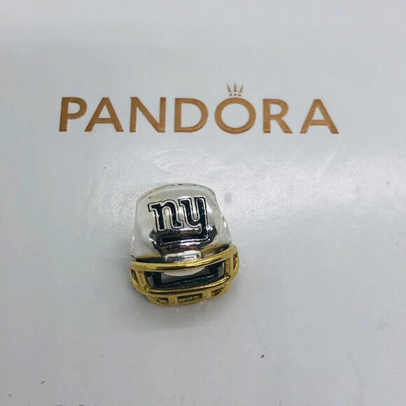🌞📖Pandora New York Giants Charm Pandora Football Helmet Charm - Picture 1 of 5
